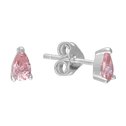 Pink Teardrop Stud Earrings