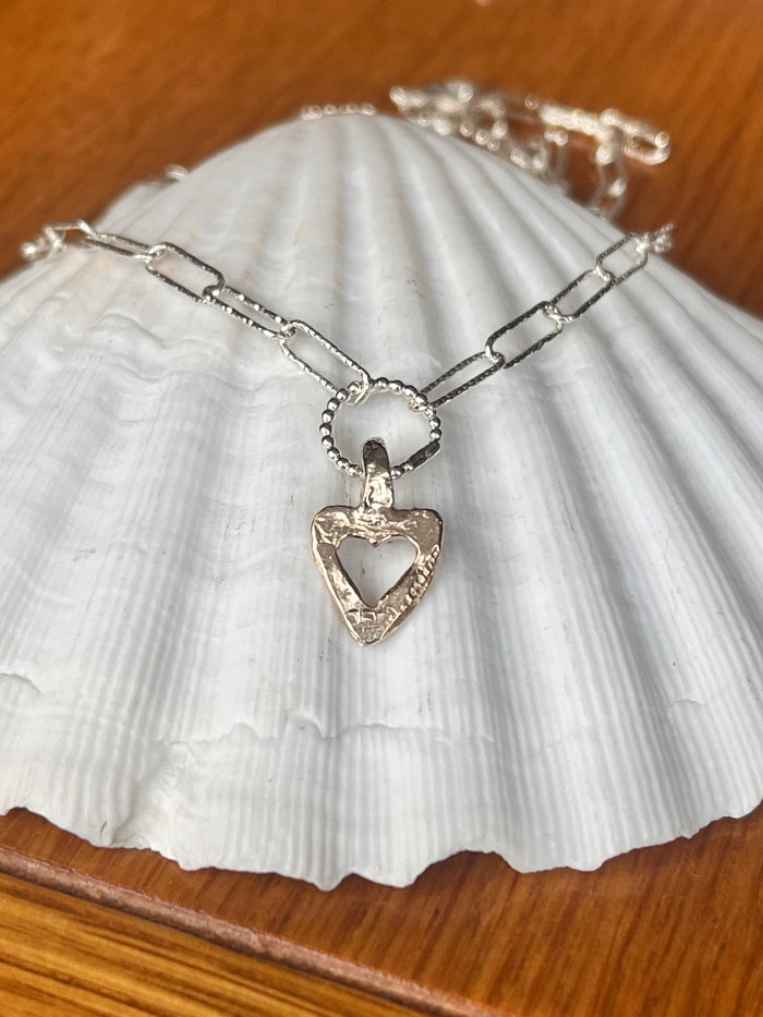 Gold Open Heart Necklace