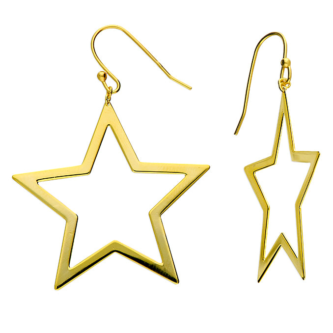Large Gold Plated Star Earrings
