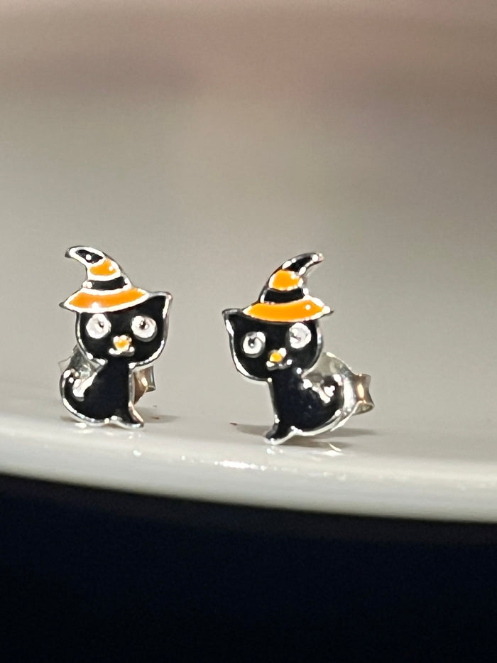 Halloween Cat Stud Earrings