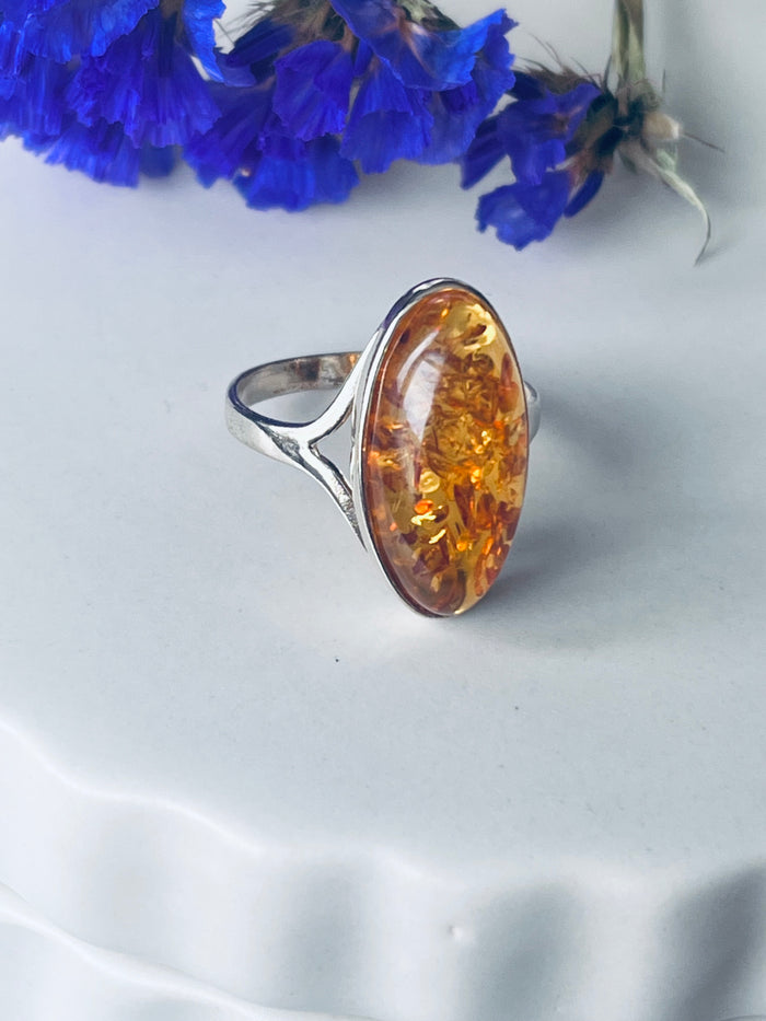 Amber Ring Size Q