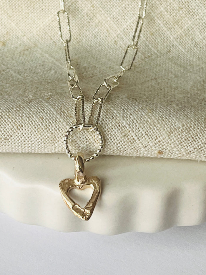 Gold Open Heart Necklace