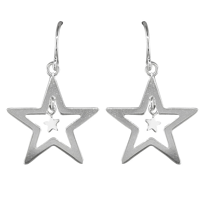 Star In Star Drop Earrings