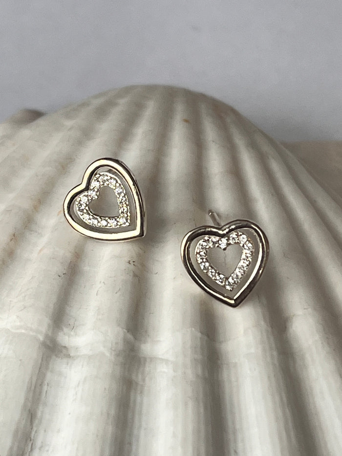 Love Heart Stud Earrings