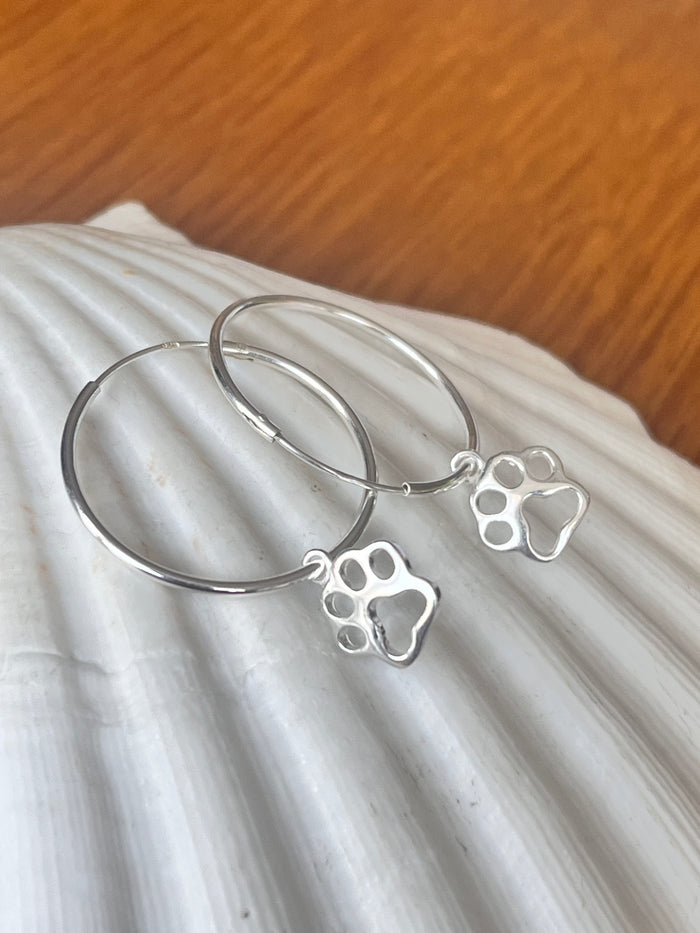 Paw Hoop Earrings