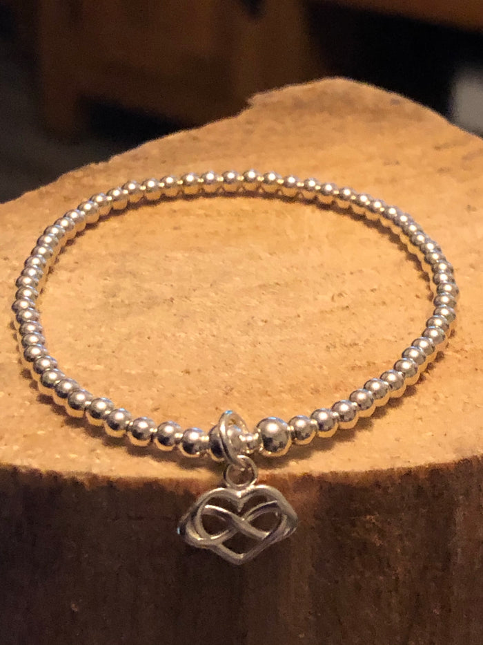 Infinity Heart Bead Bracelet