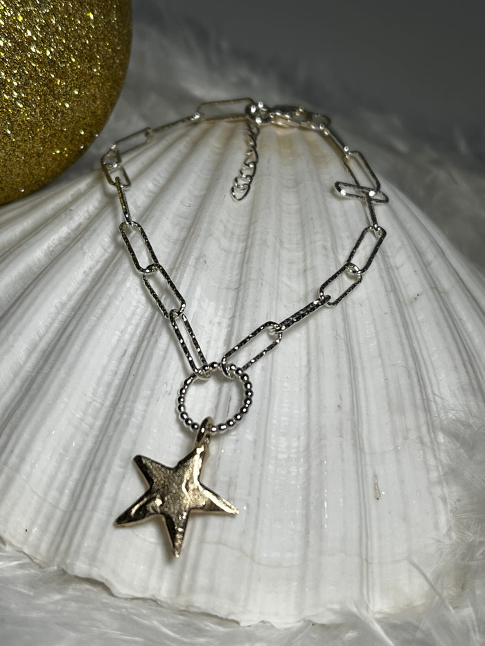 Gold Star Trace Chain Bracelet
