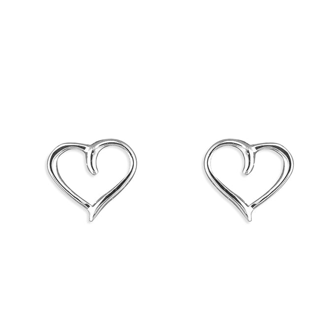 Open Heart Stud Earrings